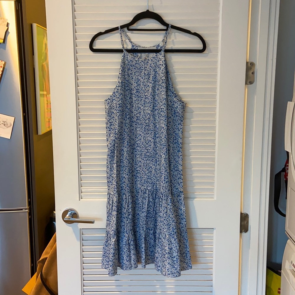 Blue Floral Tank Dress